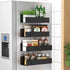 Magnetic Spice Storage Rack Organizer, 4 Pack for Refrigerator and Oven, Black Fridge Organizers and Storage