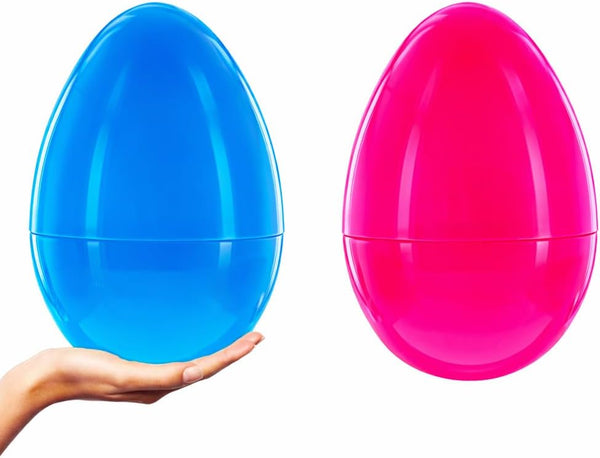 BestPysanky Set of 2 Pink and Blue Giant Jumbo Large Size Fillable