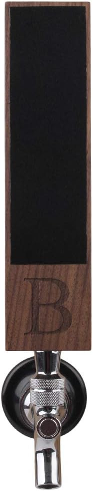 Monogrammed B Chalkboard Beer Tap Handle, 8 Inch Tall Walnut Wood for Home Brew Kegerators, Gift for Him
