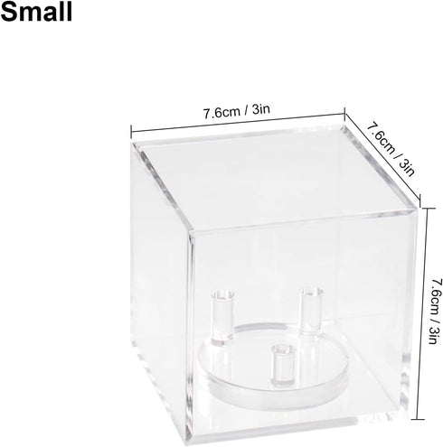 Clear Acrylic Geodes Rocks Display Easel Stands, 3 Pegs Support Holder Box for Small Collectibles (1 Pcs)
