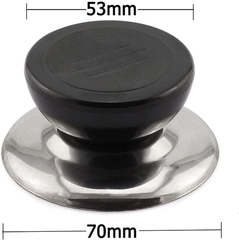 2-Pack Universal Pot Lid Knob Handle, Stainless Steel Base Circular 5.3x7cm Dia - Kitchen Cookware Replacement
