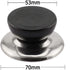 2-Pack Universal Pot Lid Knob Handle, Stainless Steel Base Circular 5.3x7cm Dia - Kitchen Cookware Replacement