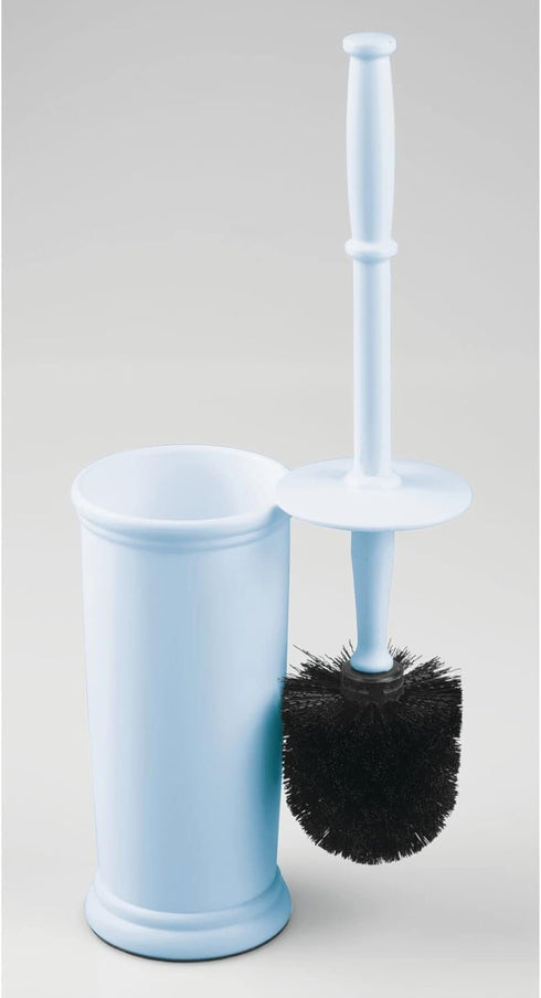 mDesign Toilet Bowl Brush and Holder - Covered Bathroom Toilet Brush - Standing Toilet Bowl Scrubber in Modern Holder