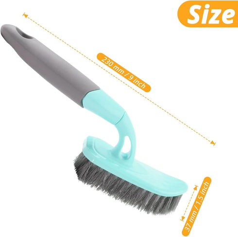 Scrub Brush, Cleaning Shower Scrubber with 9 Inch Ergonomic Handle, Sturdy Stiff Bristles Heavy Duty Brush for Bathroom, Shower, Sink, Carpet, Floor (Blue)