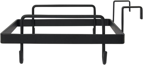 Sleek Black Metal Over-the-Door Trash Bag Holder for Home Organization