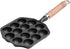 Takoyaki Pan, 14 Holes Cast Iron Nonstick Grill Pan, Detachable Handle, Octopus Meat Balls Maker