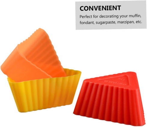 20pcs Triangle Muffin Cup Cupcake Liners, Silicone Cake Molds for Baking Mini Triangle Molds