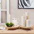 2 Pack Counter, Wood Riser for Decor, Wood Pedestal Stand for Display, Round Wooden Tray for Kitchen Wooden Pedestal