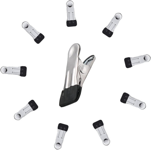 10PCS Small Stainless Steel Clothes Pins - Anti Rust Metal Laundry Grip Clips, Multipurpose Clothespins