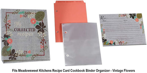 Recipe Card Plastic Sleeve Protectors for Meadowsweet Kitchens Recipe Card Cookbooks
