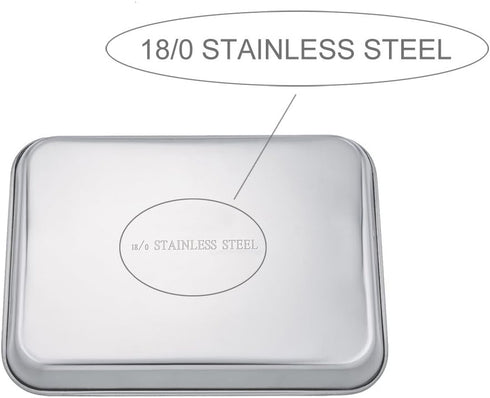 TeamFar Toaster Oven Tray and Rack Set, 9.3’’ x 7’’ x 1’’, Stainless Steel Non Toxic & Healthy, Easy Clean