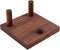 Walnut Crystal Display Stand, Three-Peg Display Easel for Fossil Coral Geodes, Rock Mineral Agate