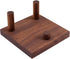 Walnut Crystal Display Stand, Three-Peg Display Easel for Fossil Coral Geodes, Rock Mineral Agate