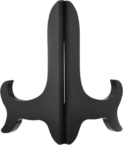 uxcell 7" Wooden Folding Easel Plate Holder Black for Decorative Picture Frame