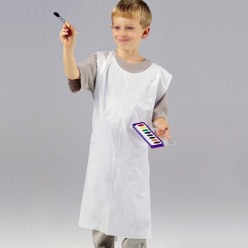 Vankcp 100 24'' 42'' Pcs Disposable Aprons, x Plastic Waterproof Apron Painting Smock Eating Bibs for Adults Painting