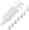 1Pc White Pipe Nozzles with Syringe, 8pcs Plastic Cream Baking Piping Nozzle Dispenser for Decorating