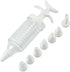 1Pc White Pipe Nozzles with Syringe, 8pcs Plastic Cream Baking Piping Nozzle Dispenser for Decorating