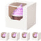 Individual White Cupcake Boxes with Window and Inserts, 15 Count Pre-Assembled Auto-Popup for Wedding Baby Shower