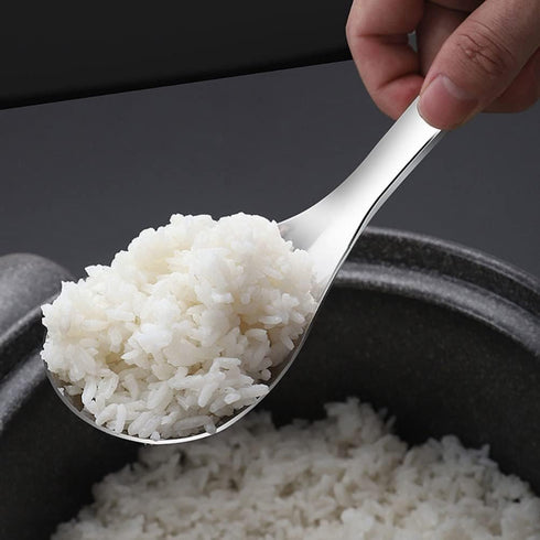 Luxshiny Stainless Steel Rice Scooper, Large Rice Paddle Soup Spoon for Home Kitchen