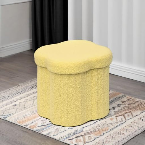 12.6"x12.6"x12.6" B FSOBEIIALEO Storage Ottoman Cube, Flowers Shaped Ottomans with Storage Foot Stool Footrest