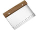 Stainless Steel Dough Bench Scraper - Pastry Chopper with Non-Slip Wooden Handle and Measuring Scales for Kitchen
