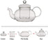Glass Teapot 20oz with Infuser, Borosilicate Kettle Set for Loose Tea, Stovetop and Microwave Safe