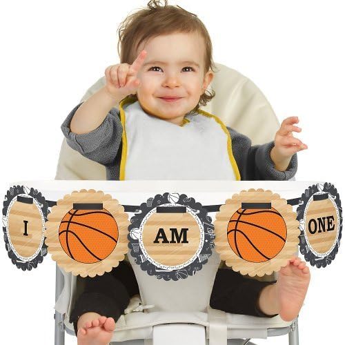 Big Dot of Happiness Nothin' but Net - Basketball 1rst Birthday Highchair