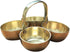 Brass Chowmukh Haldi Kumkum Holder Stand, 4 Bowl Holder for Puja Prayer Accessories, Indian Traditional