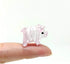 Tiny Pig Miniature Glass Figurine – Handmade Blown Glass Animal – Cute Collectible Pig Sculpture Gift (Pink)