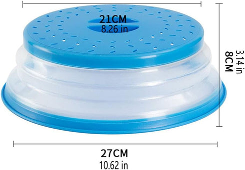 Collapsible Microwave Splatter Cover For Food With Silicone Mats, 10.5 Inch, Dishwasher-safe, Microwave Plate Cover With Steam Vent,BPA-Free Silicone & Plastic (black) by JYYHSF