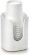 5 oz Square Ceramic Bathroom Cup Dispenser, Disposable Paper Cup Holder for Mouthwash on Vanity Countertop