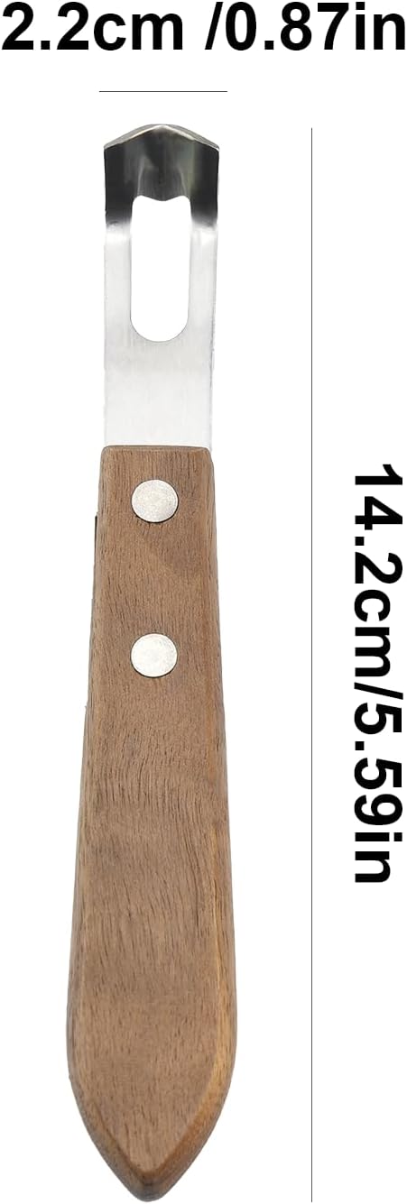 Channel Knife, Lemon Peeler Zester Tool, Wood & Stainless Steel Peeler, Ultra Sharp Lemon Rind Twist Peeler Tool, Kitchen Tool for Lemon Orange Citrus Fruit Grater, Small, Brown by Generic