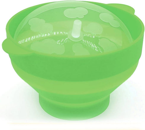 Silicone Popcorn Bowl, Microwave Silicone Hot Air Popcorn Popper Bowl with Handle Lid for Home