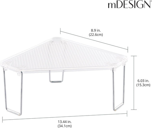 Countertop, 2 Pack mDesign Plastic/Steel Corner Stackable Rack, Storage Organizer Shelf for Bathroom, Vanity, Sink