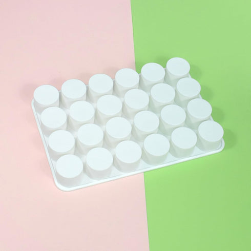24 Cavity Cylinder Silicone Cake Mold for Cookies, 3D Handmade Kitchen Baking Tools, Reuse Decorating Mousse (B_