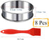 8 Pieces English Muffin Rings Crumpet Rings 3.15 Inch Stainless Steel Double Rolled Tart Ring Nonstick Metal Round Ring Mold for Kitchen Cooking Baking by KUAYB