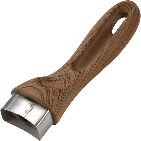 Wooden Pot Handle Replacement, Stainless Steel Milk Pan Handle Scald-Proof Long Grip with Screw for Kitchen Cookware