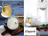 CHOOLD Creative Clear Crystal Glass Creamer Jug for Kitchen, Embossed Stripe (4/5.5/9/12oz)