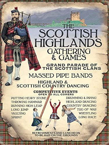 Metal Signs Vintage Funny Plaques - Indoor Man Cave Home Decor Scotland Scottish Highlands Gatherings & Games Tin Sign