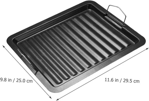 Outdoor Grill Pan, Enamel Grill Pan for Meat and Vegetables, Multi-use Picnic Supply