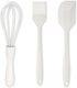 Silicone Spatula Set with Pastry Brush and Whisk, Food Grade High Heat Resistant Kitchen Spatulas (Milk White)