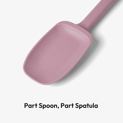 Carrotez Silicone Spoon Spatula, 9.4 inch Heat Resistant Cooking Spoon, Spoonula, Non Stick Spatula for Stir Fry, Cooking, Baking - Dusty Pink by carrotez