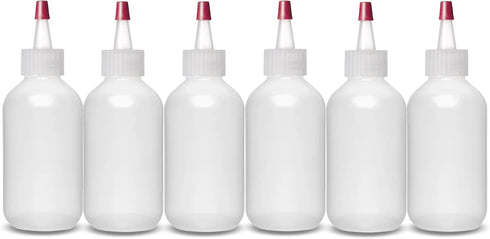 ljdeals 2 oz Plastic Squeeze Bottles with Yorker Caps, Pack of 6, BPA Free, for Condiments, Craft, Hair Color