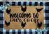 Welcome to Our Coop Chicken Door Mat, Pattern Printed Entry Mat, 16x24 Inch Mud Wipe Mat