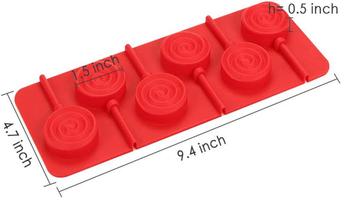 Webake Lollipop Mold with Sticks, 3 Pack Silicone Sucker Molds, 6 Cavity Swirl Lollipop