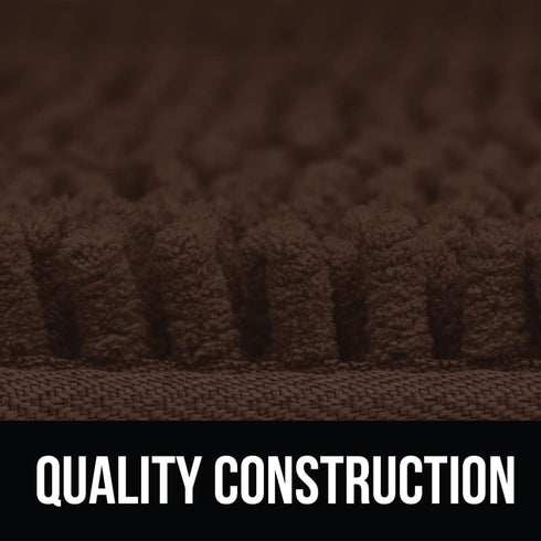 KANGAROO Luxury Chenille Bath Rug, 30x20, Extra Soft and Absorbent Shaggy Mat for Tub, Shower, Bathroom, Brown