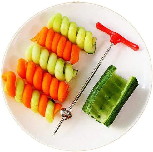 Vegetables Spiral Knife Carving Tool, Manual Spiral Slicer Cutter for Potato, Carrot, Cucumber Salad