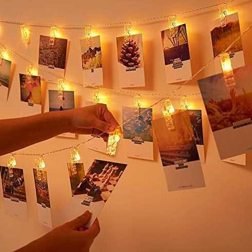 20 Photo Clip String Lights, LED Fairy Twinkle Lights for Indoor Outdoor Decor, Home Wall
