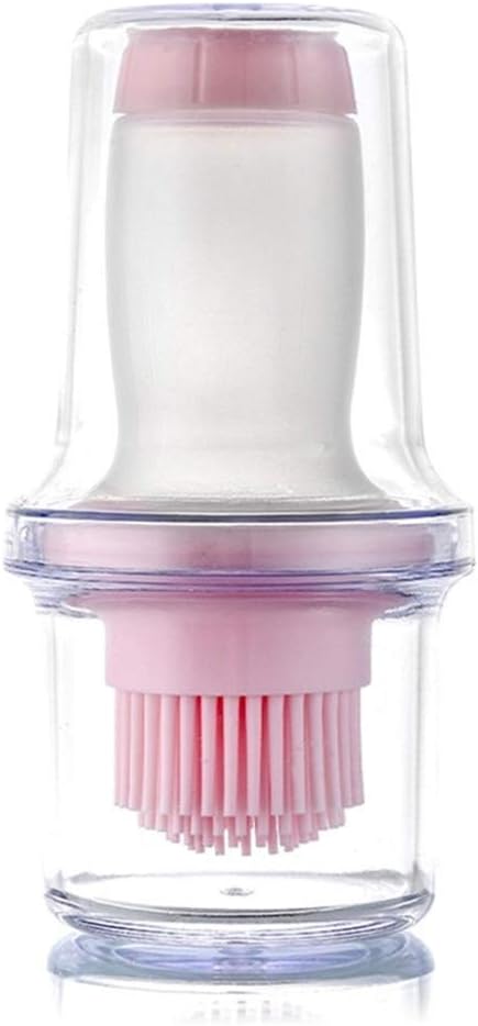 AKOAK Silicone Pressing Oil Bottle Brush - 1 Pack with Lid for Baking Sauce, Salad Dressing, Barbecue Sauce