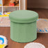 15"x15"x13.19" B FSOBEIIALEO Storage Ottoman Cube, Round Ottomans with Storage Foot Stool Footrest for Lving Room